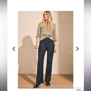 Faherty Stretch Terry Slim Wide Leg Pants - SHORT